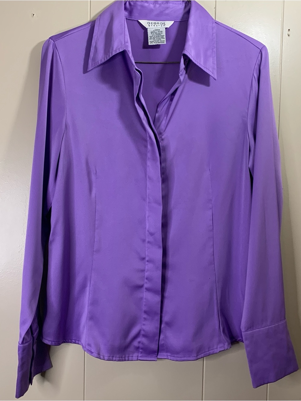 George Women’s Purple Button-Front Blouse Small